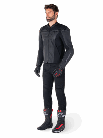 Alpinestars Faster V3 Airflow Leather Jacket – Black/Black Premium Motorcycle Gear - Image 12