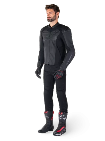 Alpinestars Faster V3 Airflow Leather Jacket – Black/Black Premium Motorcycle Gear - Image 5