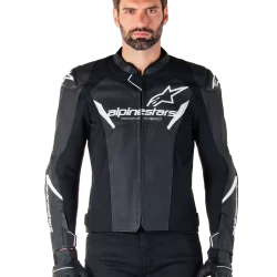Alpinestars Faster V3 Airflow Leather Jacket – Black/White Premium Motorcycle Gear
