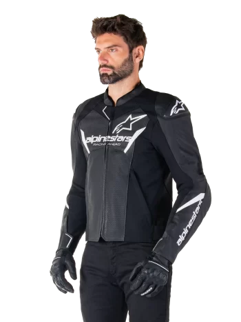 Alpinestars Faster V3 Airflow Leather Jacket – Black/White Premium Motorcycle Gear - Image 6