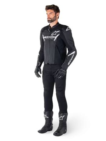 Alpinestars Faster V3 Airflow Leather Jacket – Black/White Premium Motorcycle Gear - Image 5