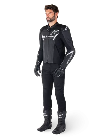 Alpinestars Faster V3 Airflow Leather Jacket – Black/White Premium Motorcycle Gear - Image 9