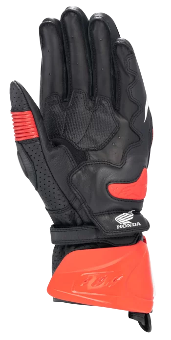 Honda GP Pro R3 Gloves |Black/Bright Red/Blue Premium Protection - Image 2