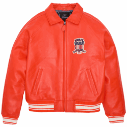 Avirex Icon Leather Bomber Jacket – Premium French Lambskin, Military-Inspired Design