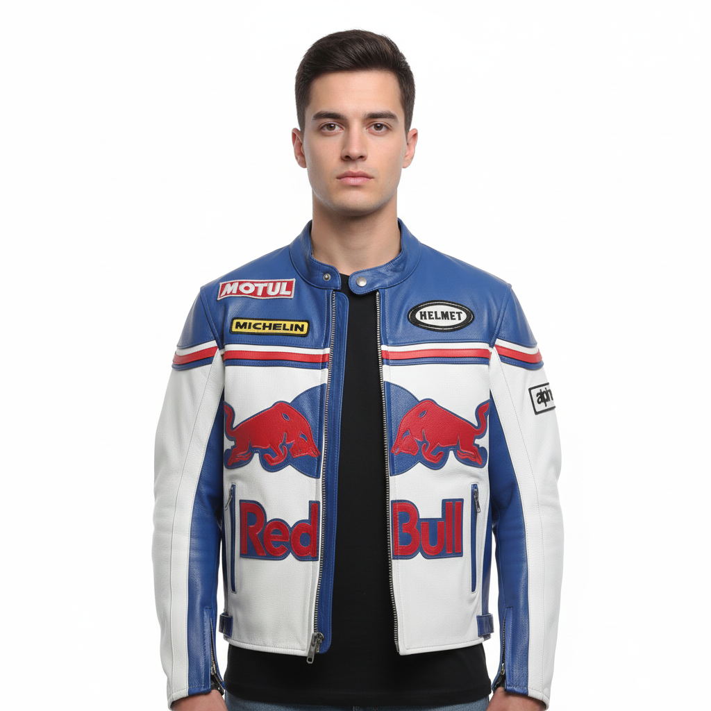 leather red bull jacket