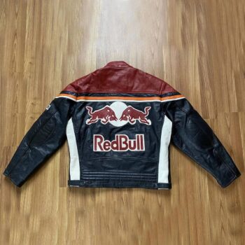 Vintage Red Bull Leather Racing Moto Jacket 90s USA - Retro Style - Image 8