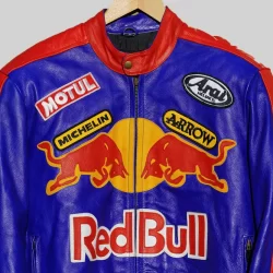 RedBull X Yamaha 90s Racing Leather Jacket - Classic Racing Style