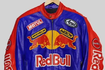 red bull leather biker jacket
