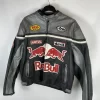 Vintage Red Bull Leather Jacket Streetwear - Iconic 90s Racing Style with Modern Edge - Image 4