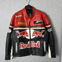 REAL BULL Racing Leather Jacket Biker Alpinestars Michelin - Premium Racing Jacket