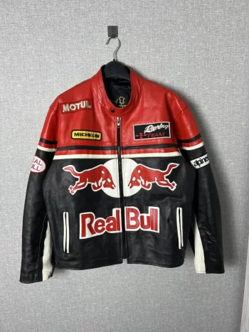 REAL BULL Racing Leather Jacket Biker Alpinestars Michelin - Premium Racing Jacket