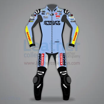 Gresini Racing Ducati MotoGP Leather Suit - Light Blue & Black