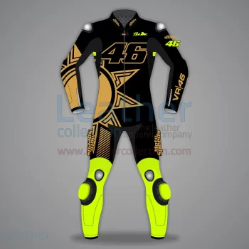 Valentino Rossi VR46 MotoGP Leather Racing Suit - Black & Neon Yellow