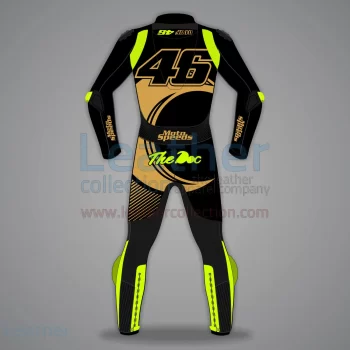 Valentino Rossi VR46 MotoGP Leather Racing Suit - Black & Neon Yellow - Image 2