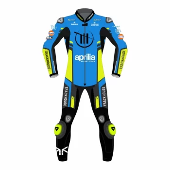 Aprilia Racing MotoGP Leather Suit - Blue, Black & Neon Yellow
