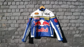Vintage Red Bull Racing Leather Jacket – 90s Formula One Style - Image 2