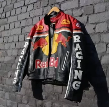 Red Bull F1 Racing Leather Jacket – Vintage 90s Formula One Style - Image 3