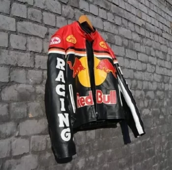 Red Bull F1 Racing Leather Jacket – Vintage 90s Formula One Style - Image 4