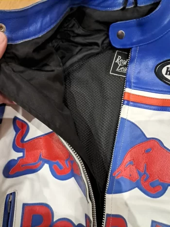 Red Bull Alpinestars Motorbike Jacket – Medium, Vintage 90s Racing Style, Genuine Leather - Image 7