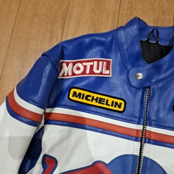 Red Bull Alpinestars Motorbike Jacket – Medium, Vintage 90s Racing Style, Genuine Leather - Image 3