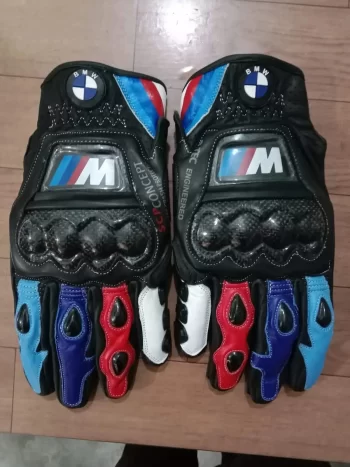 BMW M MOTOGP Motorbike Racing Leather Gloves – Made with Genuine Leather