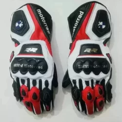BMW Motorcycle Leather Racing Gloves – Motorbike Riding Gloves (All Sizes Available)