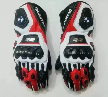 BMW Motorcycle Leather Racing Gloves – Motorbike Riding Gloves (All Sizes Available)