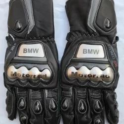 BMW Motorcycle BLACK Motorbike Racing Leather Gloves