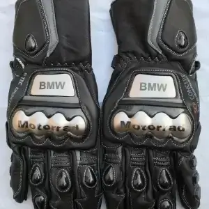 BMW Motorcycle BLACK Motorbike Racing Leather Gloves