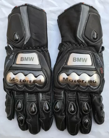 BMW Motorcycle BLACK Motorbike Racing Leather Gloves