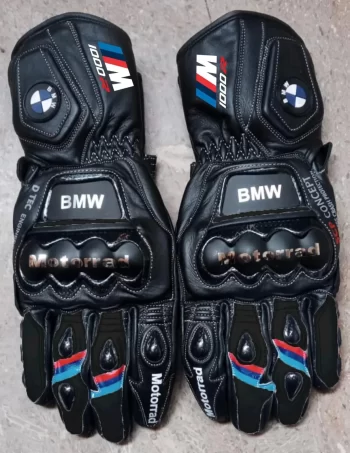 BMW M1000R MOTOGP Motorbike Racing Leather Gloves – Made with Genuine Leather