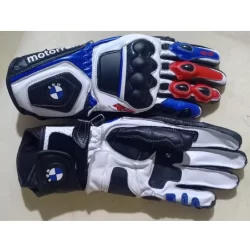 BMW Men's Motorcycle Motorbike Leather Gloves – Cowhide Leather Gloves for Bikers
