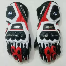 BMW Motorcycle Gloves – Motorbike Racing Leather Gloves for Biking and Riding