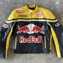 RedBull Racing Motorcycle Biker Leather Jacket