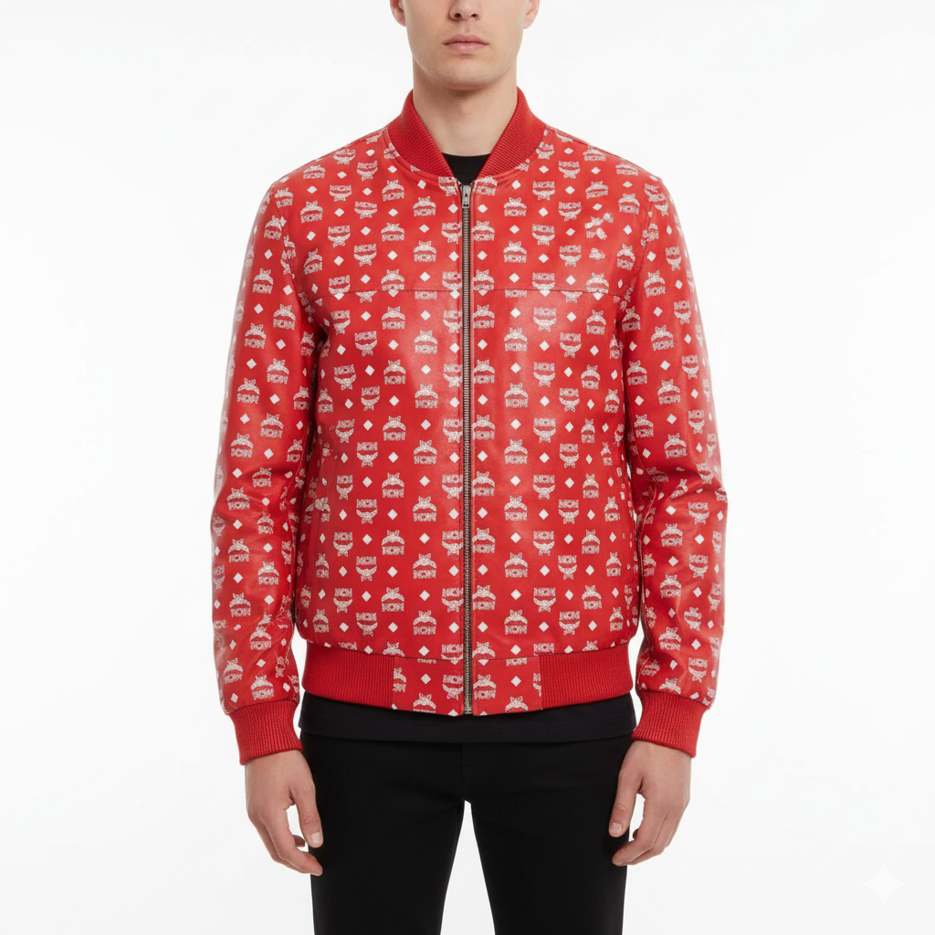 MCM Red Leather Jacket