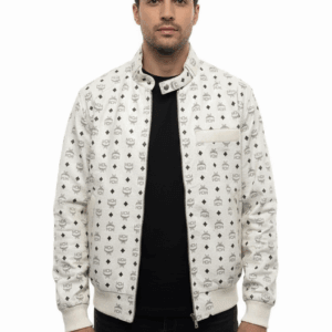 mcm white leather jacket