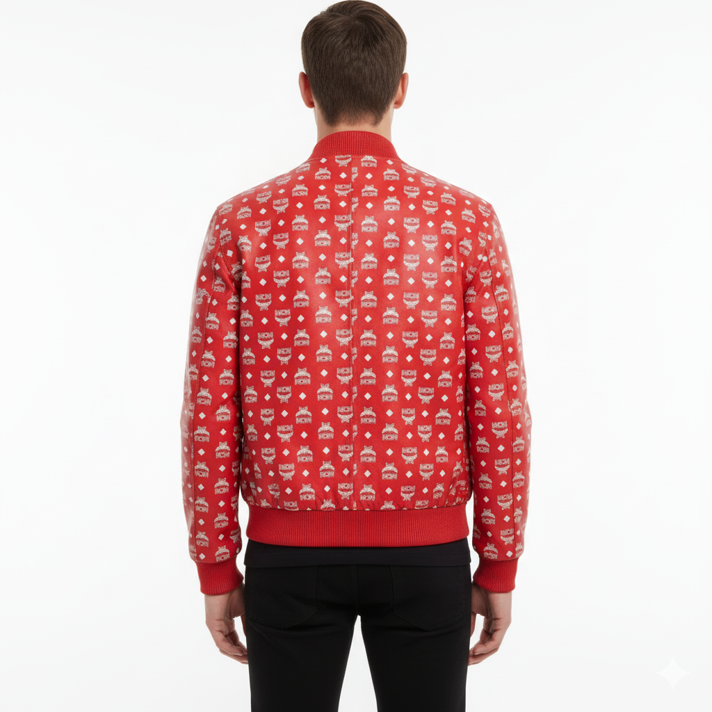 MCM Red Leather Jacket