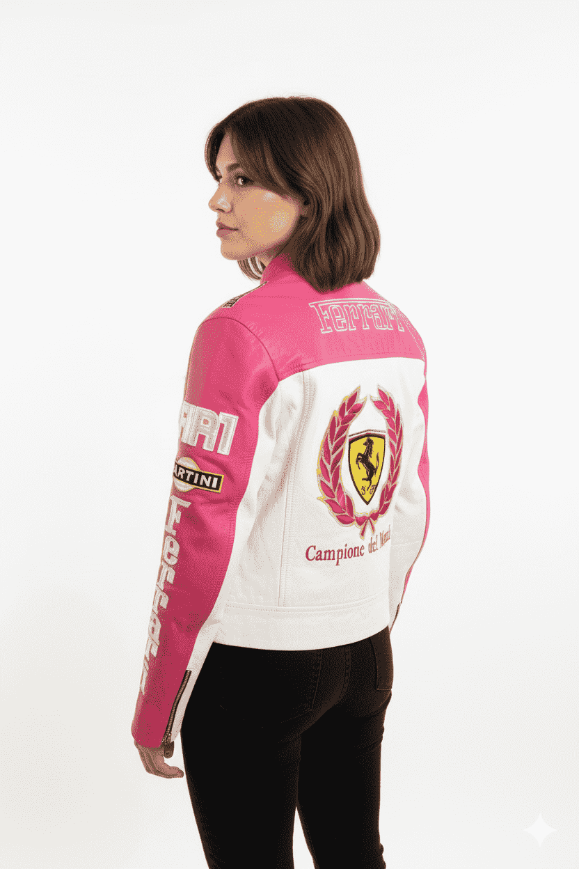 Pink Ferrari Jacket Back View