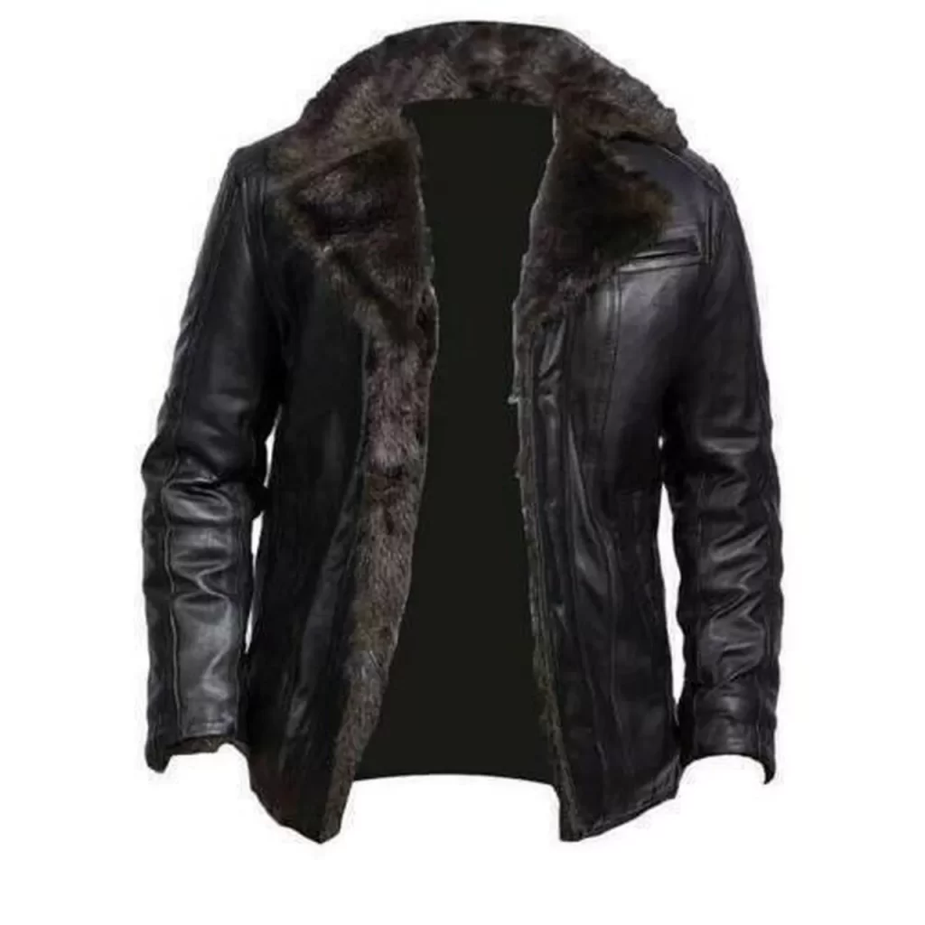 black sheepskin leather jacket