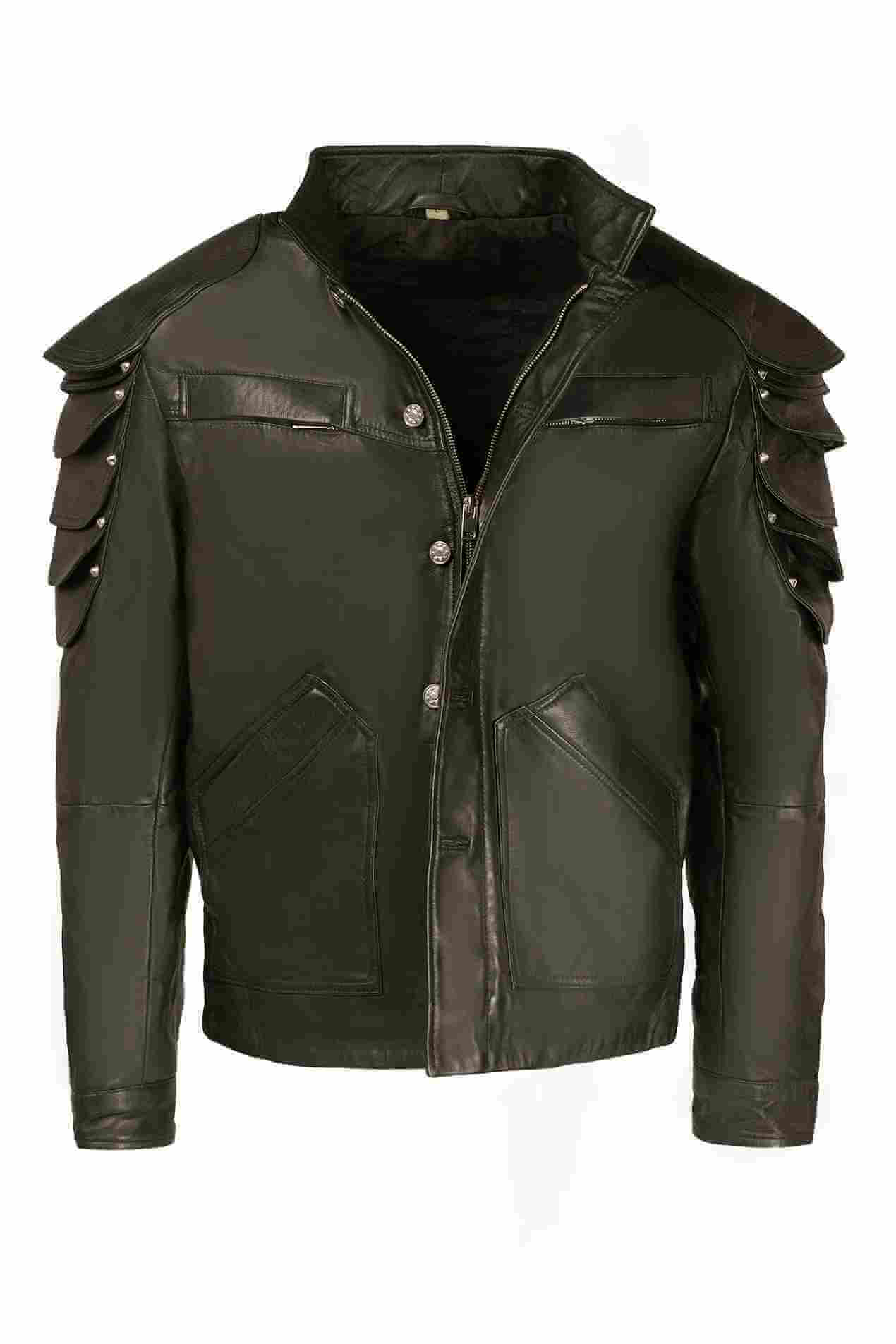 V's Samuraii Wolf School Leather Jacket back view_11zon