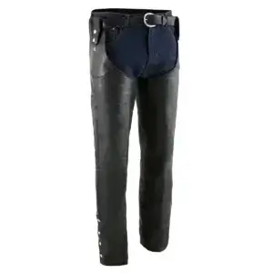 black leather chaps