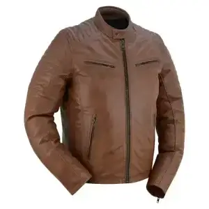 brown leather motorcycle jacket