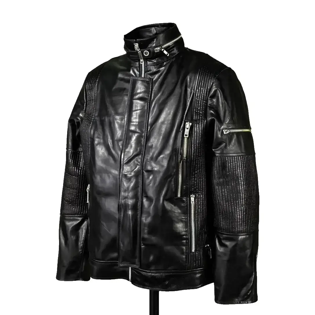 Men's Black Daft Punk Leather Biker Jacket​ - Narson Leather