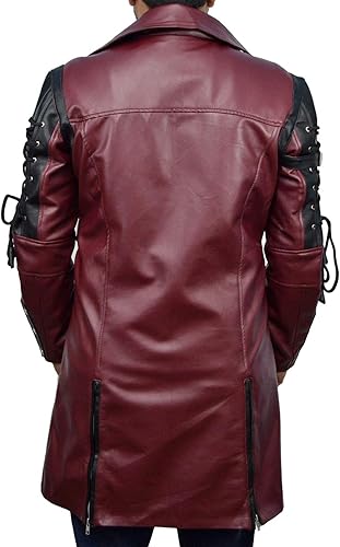 gothic leather jacket mens back view