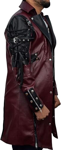 gothic leather jacket mens left side view