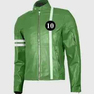 green leather jacket