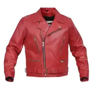mens red leather motorcycle jacket