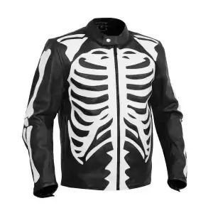 skeleton leather motorcycle jacket