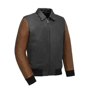 two tone moto bomber jacket