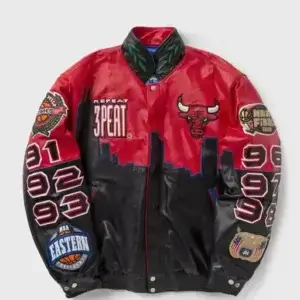 3 Peat Chicago Bulls Leather Jacket